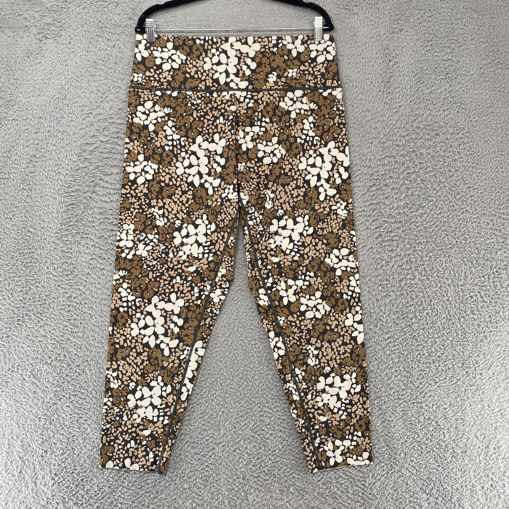 Aerie Offline Goals Leggings Womens XXL High Rise 7/8 Brown Floral Print Workout